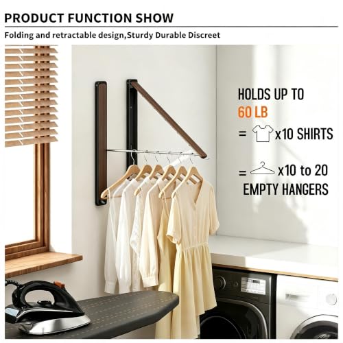 Folding Clothes Hanger Rack Wall mounted for Laundry - Image 5