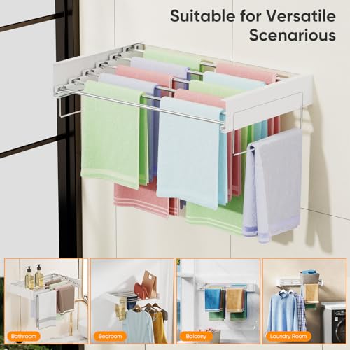 Wall Mounted Clothes Drying Rack, Laundry Drying Rack - Image 6
