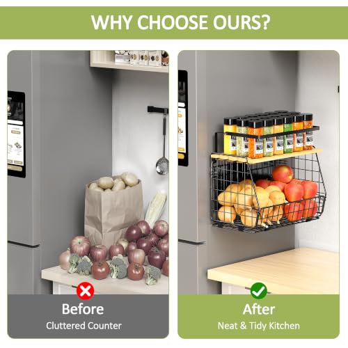 Magnetic Shelf for Fridge, Fruit Potato & Onion Storage Bin - Image 6