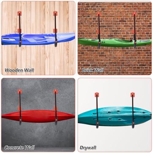 DEDU Kayak Storage Rack, Kayak Wall Mount Hangers 2 Pack & 4 Pack - Image 7