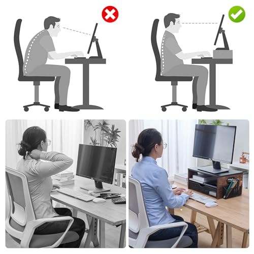 Printer Stand,Desktop Printer Stand with 2-Tier Storage Shelves - Image 6