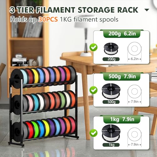 3-Tier 3D Filament Storage Rack - Heavy Duty Metal S | All Products - Image 3