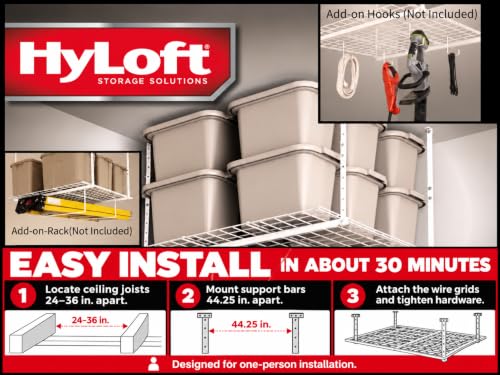 HyLoft Overhead adjustable Garage Storage Rack,Heavy Duty - Image 5