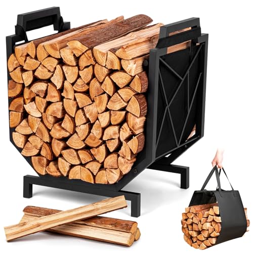 Firewood Rack Outdoor Indoor - Firewood Holder with Canvas - Image 2