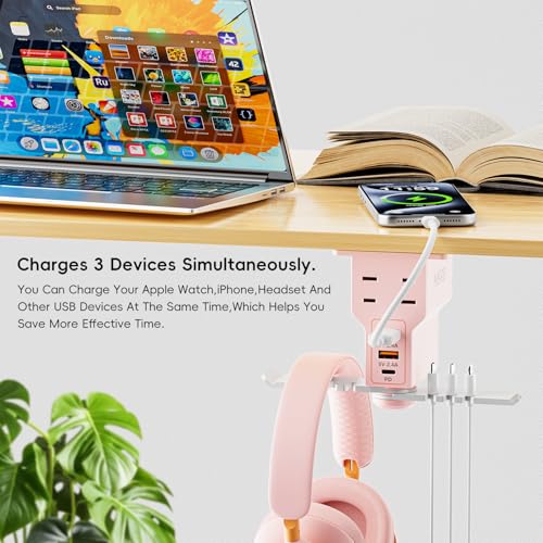Multi-Function Desk Headphone Hanger Hook Gaming Office - Image 3