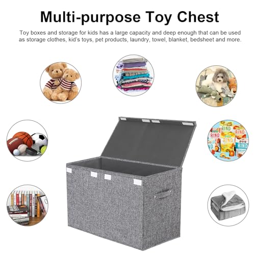 Large Toy Box Chest Storage with Lid - Collapsible Kids - Image 7