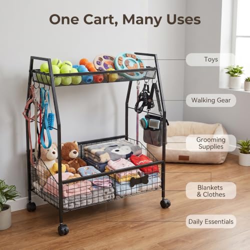 Pethiy Dog Toy Storage Rack, Metal Pet Supplies Organizer - Image 4