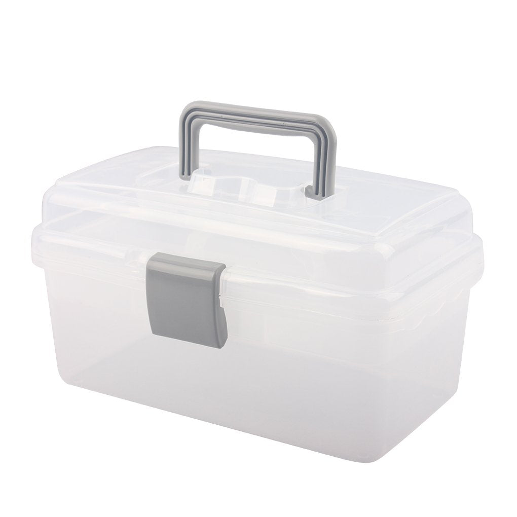 Clear Plastic Storage Container Box with Handle and Latch Lock - Image 1