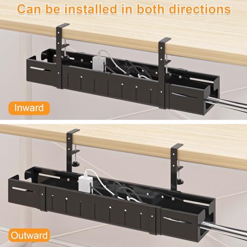 REALINN Under Desk Cable Management Tray Black - Image 6