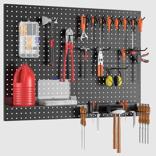 Heavy Duty Metal Pegboard Wall Organizer with 30 Hooks - Image 3