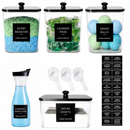4+1 Pack Laundry Pods Containers & Dryer Sheet Holder & - Image 2