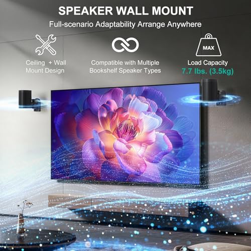 WALI Small Surround Sound Speaker Mount with Adjustable Swivel - Image 3