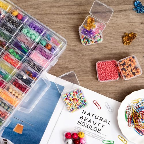 Bead Organizer Box, 60 Pack Small Clear Storage Boxes with Labels - Image 4