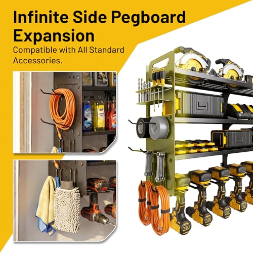 Large 49.8" Power Tool Organizer Wall Mount, 4-Tier - Image 7