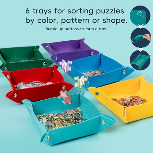 Tektalk Jigsaw Puzzle Board with 6 Color Sorting Trays - Image 5