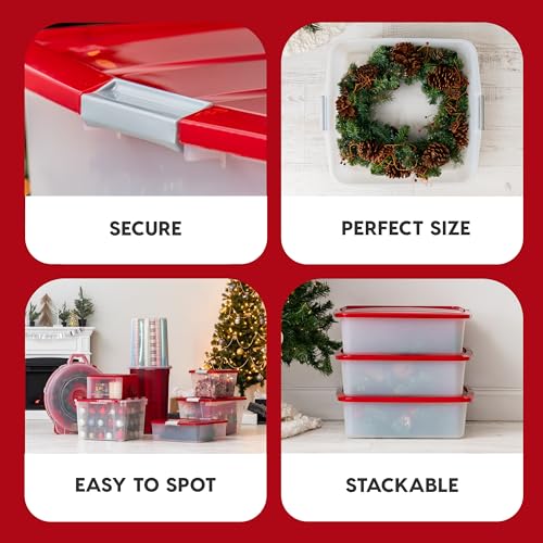 IRIS USA 33 Quart Christmas Wreath Storage Container Box - Image 6
