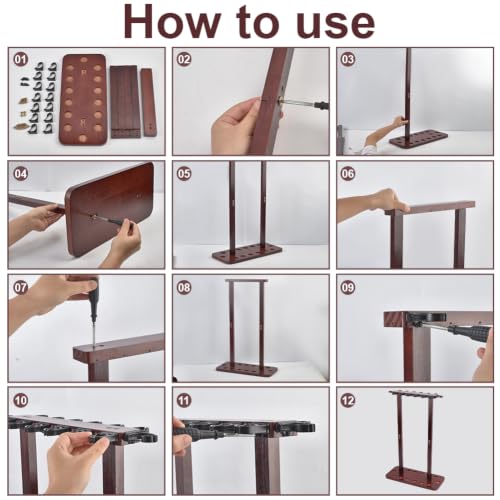 UNICRAFTALE 14 Rods Fishing Rod Storage Racks Wood Floor - Image 4