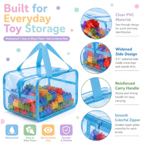 Shinylin 6 Pack Pastel Large Toy Storage Bags with Labels - Image 6