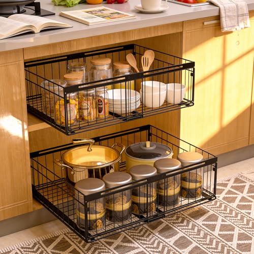 Expandable Pull Out Cabinet Organizer Adjustable Width 13"-20" - Image 2