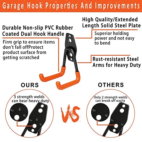 KOFANI Heavy Duty Steel Hooks-16PK Orange Wall Mount | Garage Storage - Image 4