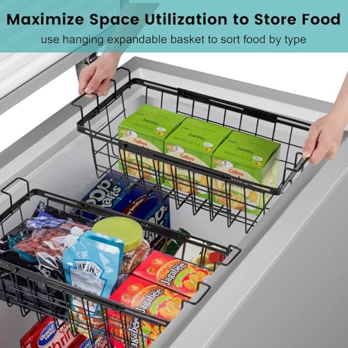 2 Pack Expandable Freezer Organizer Bins, Adjustable Wire - Image 5