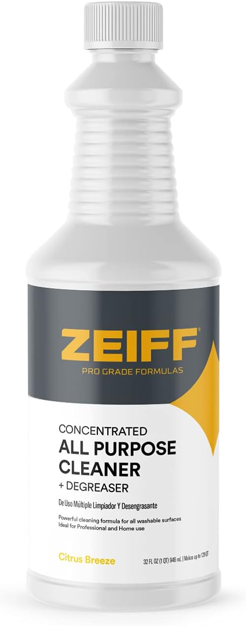 Pro-Grade All-Purpose Cleaner & Degreaser - Powerful Cleaning & Odor Eliminating Formula For Professional & Home Surfaces - 32 Ounce Concentrate - Citrus Breeze