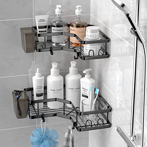 AKTECKE Corner Shower Caddy, 2 Pack Adhesive Shower Corner - Image 3