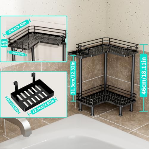 HapiRm Corner Shower Caddy Standing - 2 Tier Shower Organizer - Image 5