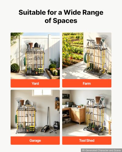 VEVOR Garden Tool Organizer with Wheels, Large Metal Garage - Image 7