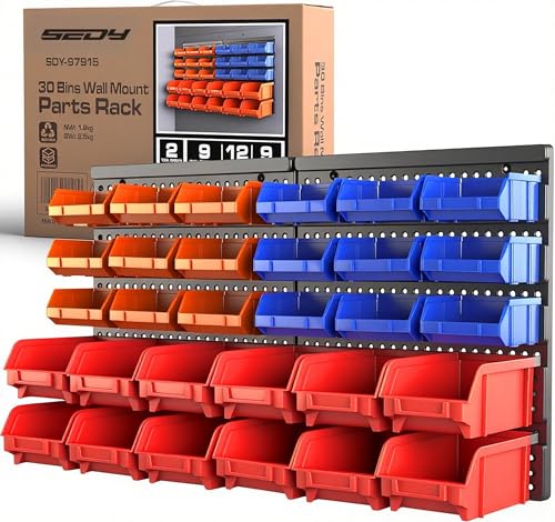 SEDY 30-Bin Wall-Mounted Storage Rack System - Heavy | All Products - Image 2