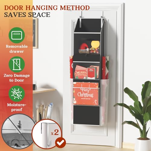 2-in-1 Wrapping Paper Organizer Storage, Over Door | Home Organization - Image 7
