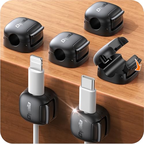 6Pack Cord Organizer, Chfeila Spring Cable Clips [1s Lock] Cable - Image 2