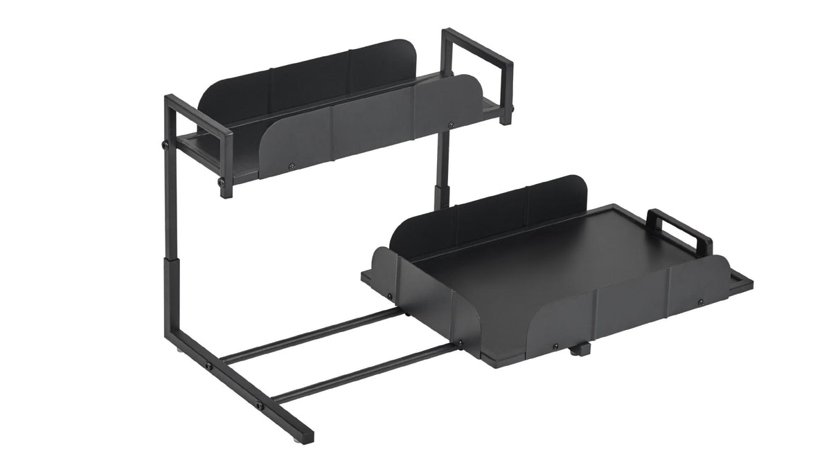 Under Sink Organizer 2-Tier - Metal Pull Out Kitchen Black 2-Pack - Image 8