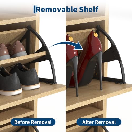Garvee Shoe Cabinet with 2 Flip Drawers, 2-in-1 Hall Tree - Image 4
