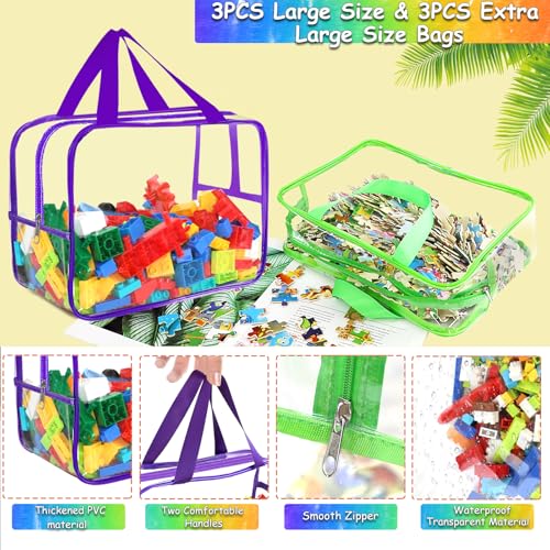 6 Colors L & XL Toy Storage Bags with Labels Reusable - Image 5