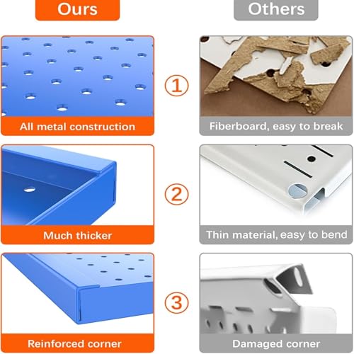 TORACK Metal Pegboard Wall Organizer 24"x24" 70 PCS Tool - Image 8