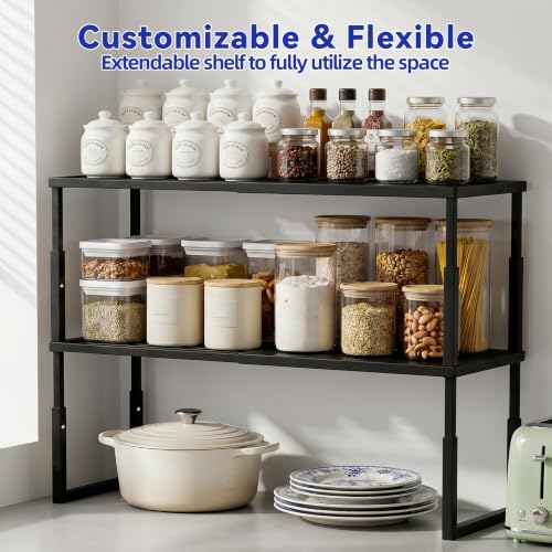 2 Packs Expandable Cabinet Shelf Organizer, Stackable - Image 4