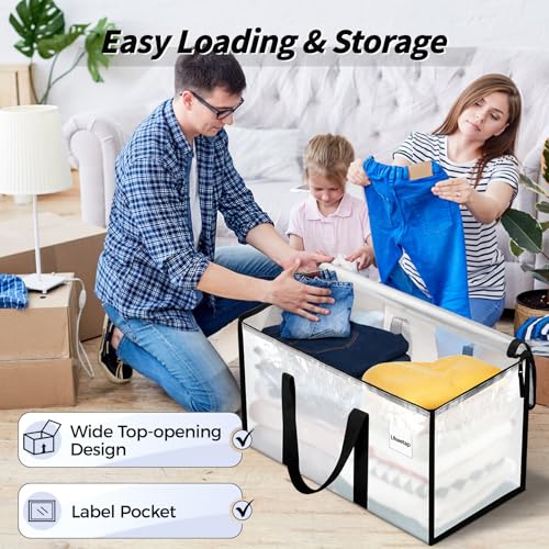 ukeetap 8 Pack Extra Large Clothes Storage Bins with Lids, Clear - Image 6