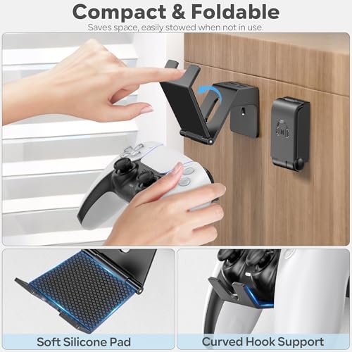OIVO Controller & Headset Wall Mount Holder Stand | Home Organization - Image 4