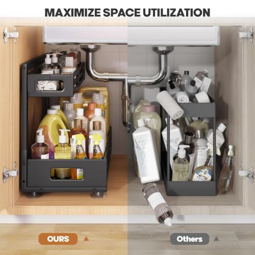 2 Pack 19IN-Depth Under Sink Organizer,Pull Out Cabi | Under Sink Stor - Image 7