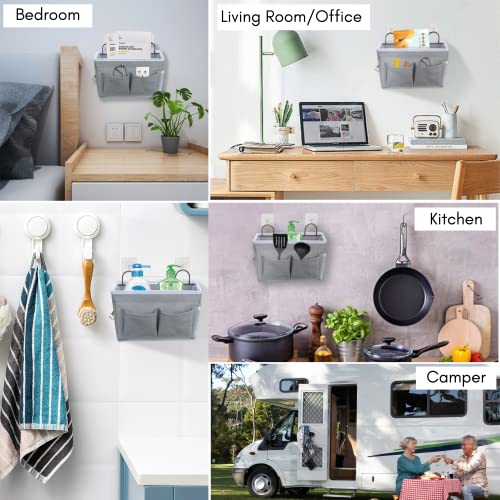 Kanrichu 2pcs Middle Wall Hanging Organizer Bag, Linen - Image 4