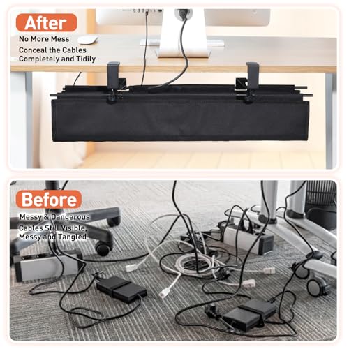MAXECHO Under Desk Cable Management Tray 28" - Clamp on Wire - Image 6