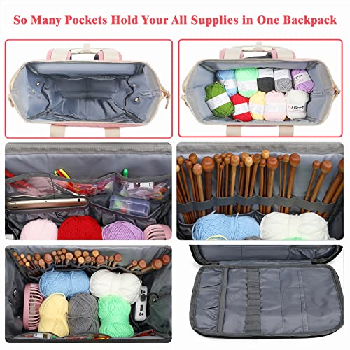 LTINVECK Knitting Bag Backpack,Yarn Storage Organizer - Image 5