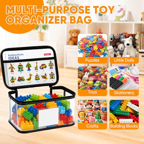 10 Packs Clear Toy Storage Bags with Zippers,Toy | Home Organization - Image 6