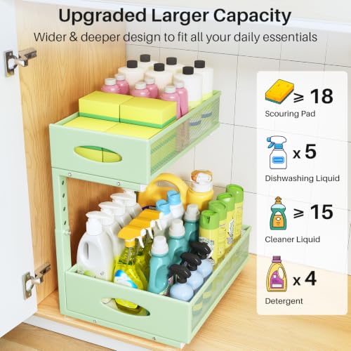 Under Sink Organizer, 2 Tier Pull Out Under Cabinet - Image 4