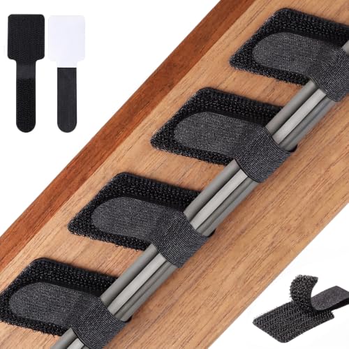 100 Pcs Cable Management Under Desk, Hook and Loop Cable Straps - Image 2