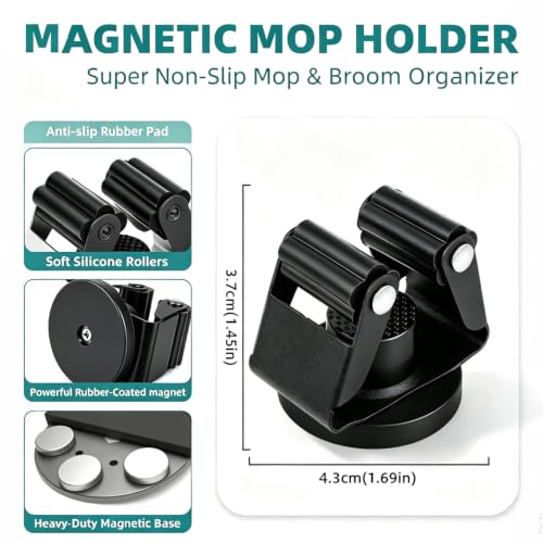 Magnetic Mop Broom Gripper 4Packs,No Drill Non-Scratch - Image 4
