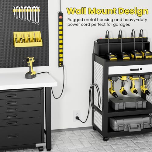 10 Outlet Metal Power Strip with 2100J Surge Protector, Heavy - Image 7