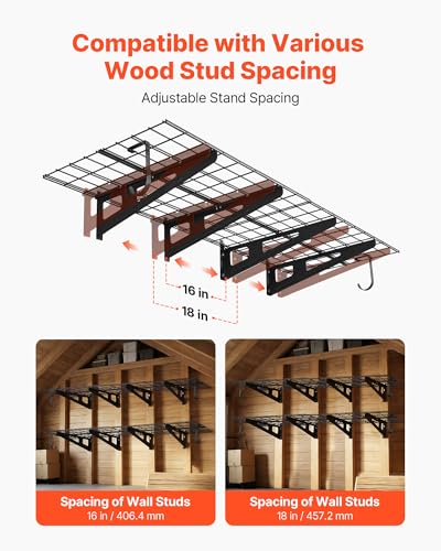VEVOR 2-Tier Heavy Duty Wall Garage Shelving, 8 Pack 1 x 3 - Image 5