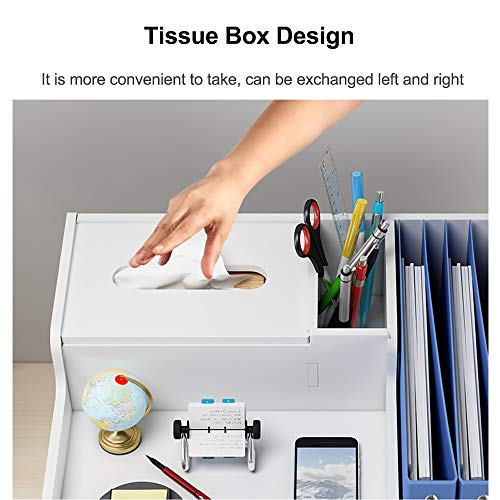 White Desktop Organizer, Multipurpose Desk Document File Tray - Image 3